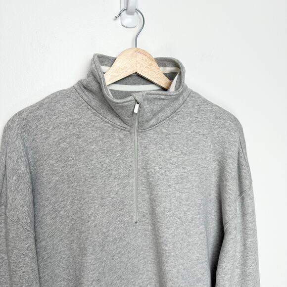 Tuckernuck Heathered Gray Carlson Quarter Zip Sweatshirt | SZ L - Picture 10 of 16